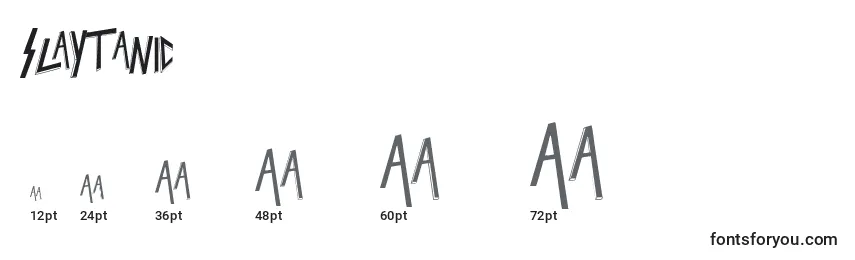 Slaytanic Font Sizes