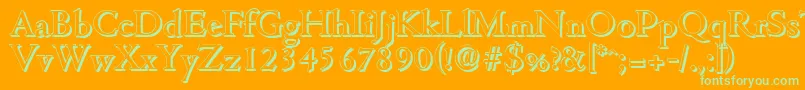 CambridgeshadowMediumRegular Font – Green Fonts on Orange Background