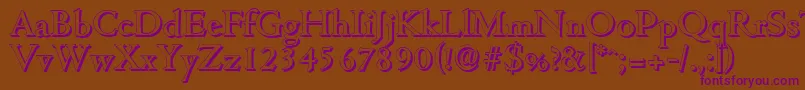CambridgeshadowMediumRegular-Schriftart – Violette Schriften auf braunem Hintergrund