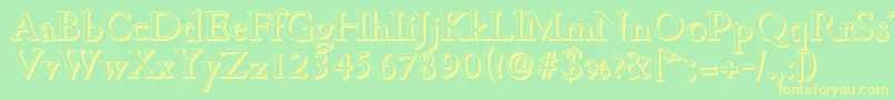 CambridgeshadowMediumRegular Font – Yellow Fonts on Green Background