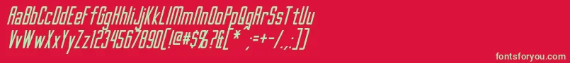 GothamNightsItalic Font – Green Fonts on Red Background