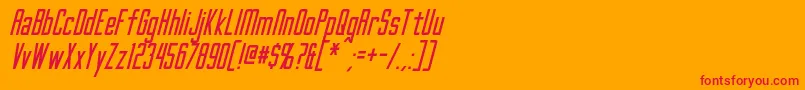 GothamNightsItalic Font – Red Fonts on Orange Background