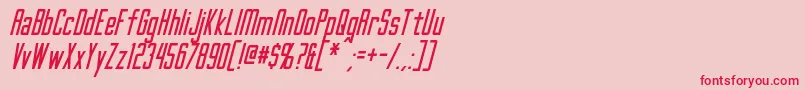フォントGothamNightsItalic – ピンクの背景に赤い文字