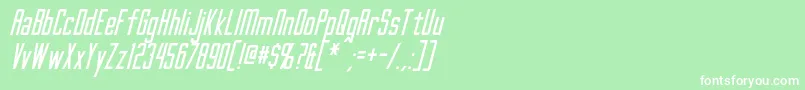 フォントGothamNightsItalic – 緑の背景に白い文字