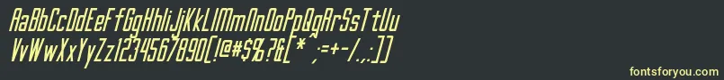 フォントGothamNightsItalic – 黒い背景に黄色の文字