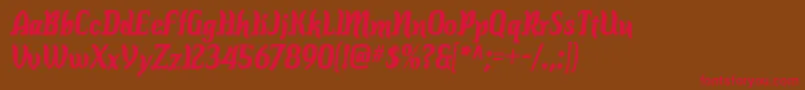 フォントColourbb – 赤い文字が茶色の背景にあります。
