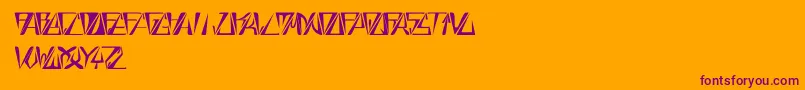 GloryThinBoldItalic-Schriftart – Violette Schriften auf orangefarbenem Hintergrund