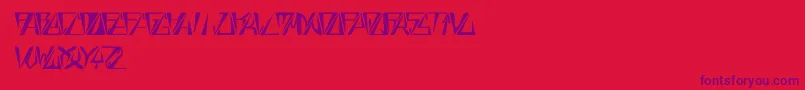 Czcionka GloryThinBoldItalic – fioletowe czcionki na czerwonym tle