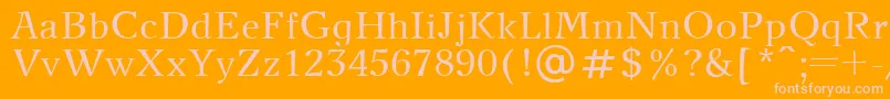 Więcej informacji o czcionce NewJournalPlain.001.001 Czcionka NewJournalPlain.001.001 – różowe czcionki na pomarańczowym tle