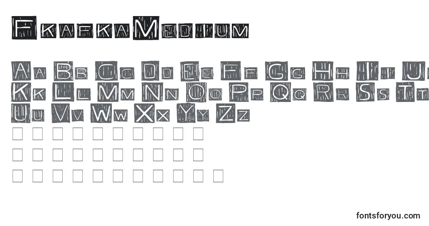 A fonte FkafkaMedium – alfabeto, números, caracteres especiais