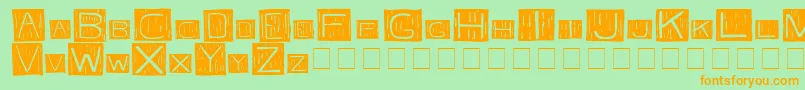 Police FkafkaMedium – polices orange sur fond vert