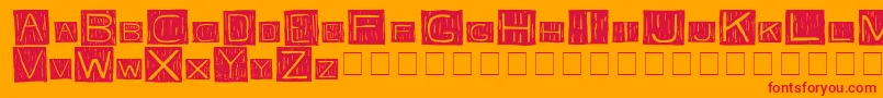 フォントFkafkaMedium – オレンジの背景に赤い文字