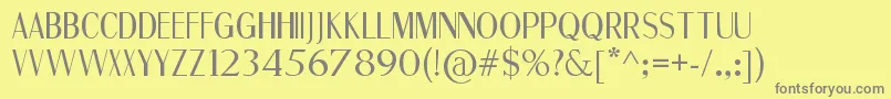 FineSans-fontti – harmaat kirjasimet keltaisella taustalla