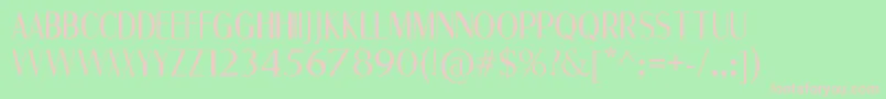 FineSans-fontti – vaaleanpunaiset fontit vihreällä taustalla