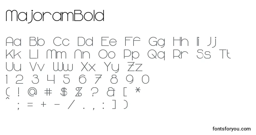 MajoramBoldフォント–アルファベット、数字、特殊文字