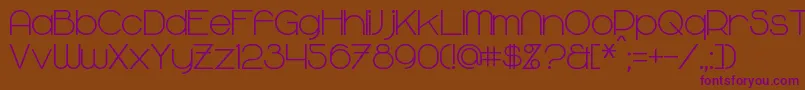 MajoramBold-Schriftart – Violette Schriften auf braunem Hintergrund