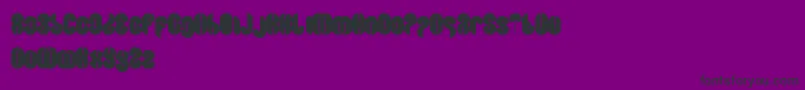 フォントBlowingBubble – 紫の背景に黒い文字