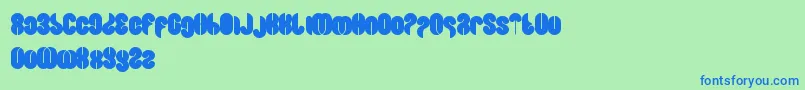 BlowingBubble Font – Blue Fonts on Green Background