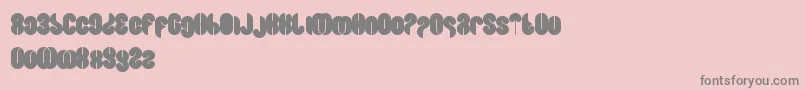 フォントBlowingBubble – ピンクの背景に灰色の文字