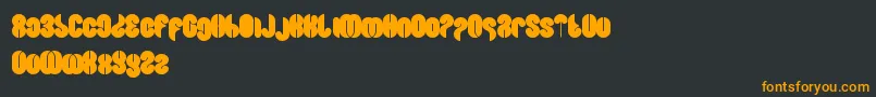 フォントBlowingBubble – 黒い背景にオレンジの文字