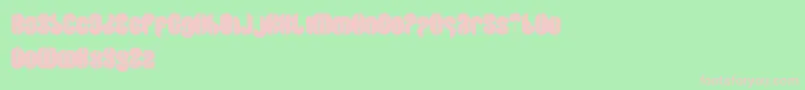 フォントBlowingBubble – 緑の背景にピンクのフォント