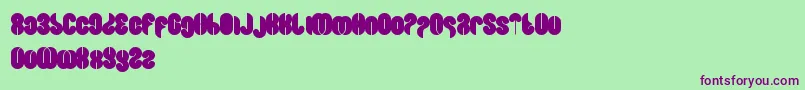 Шрифт BlowingBubble – фиолетовые шрифты на зелёном фоне