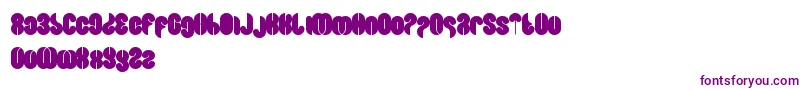 フォントBlowingBubble – 白い背景に紫のフォント