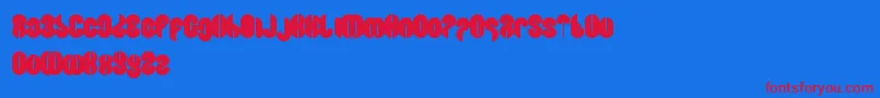 BlowingBubble Font – Red Fonts on Blue Background