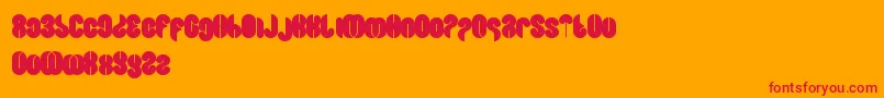 BlowingBubble Font – Red Fonts on Orange Background