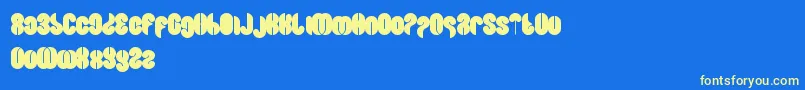 BlowingBubble Font – Yellow Fonts on Blue Background