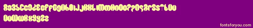 BlowingBubble-fontti – keltaiset fontit violetilla taustalla