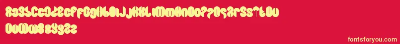BlowingBubble-fontti – keltaiset fontit punaisella taustalla
