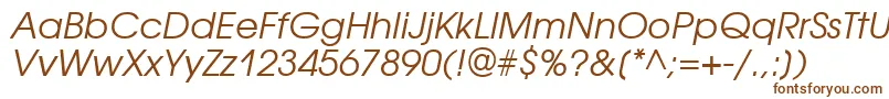 AvantgardegothicattItalic-fontti – ruskeat fontit valkoisella taustalla