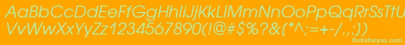 AvantgardegothicattItalic Font – Green Fonts on Orange Background