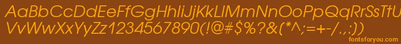 AvantgardegothicattItalic Font – Orange Fonts on Brown Background