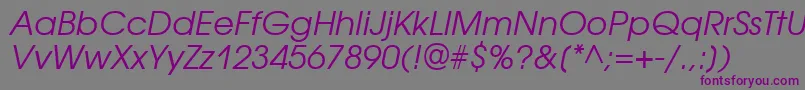 AvantgardegothicattItalic Font – Purple Fonts on Gray Background