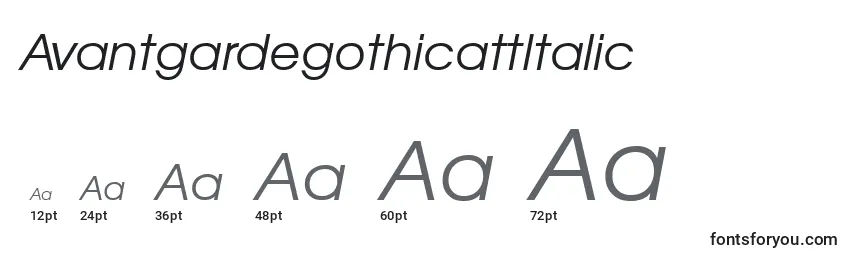 Größen der Schriftart AvantgardegothicattItalic