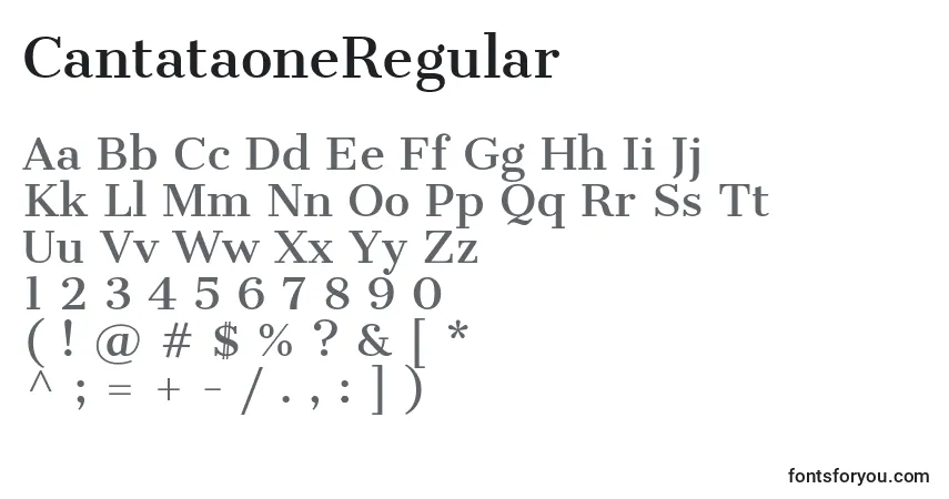 A fonte CantataoneRegular – alfabeto, números, caracteres especiais