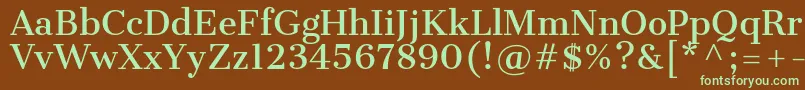 CantataoneRegular Font – Green Fonts on Brown Background