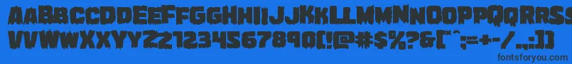 Marshthingexpand Font – Black Fonts on Blue Background