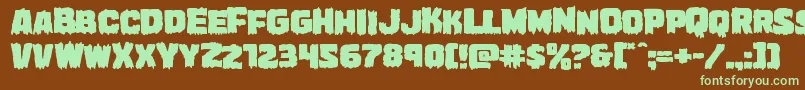 Marshthingexpand Font – Green Fonts on Brown Background