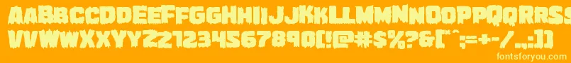 Marshthingexpand Font – Yellow Fonts on Orange Background