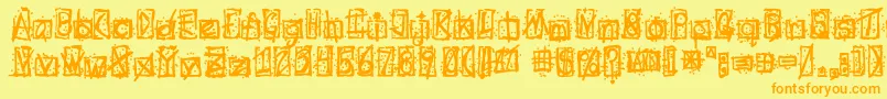 Evils Font – Orange Fonts on Yellow Background