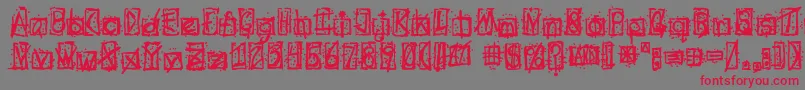 フォントEvils – 赤い文字の灰色の背景