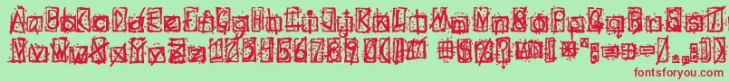 Evils Font – Red Fonts on Green Background