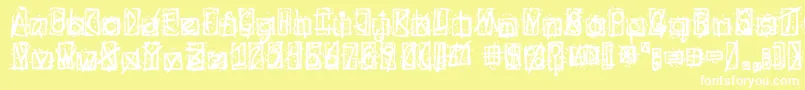 Evils Font – White Fonts on Yellow Background