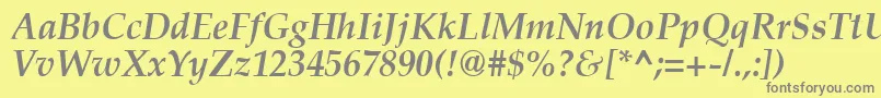 フォントAgpalatialBolditalic – 黄色の背景に灰色の文字