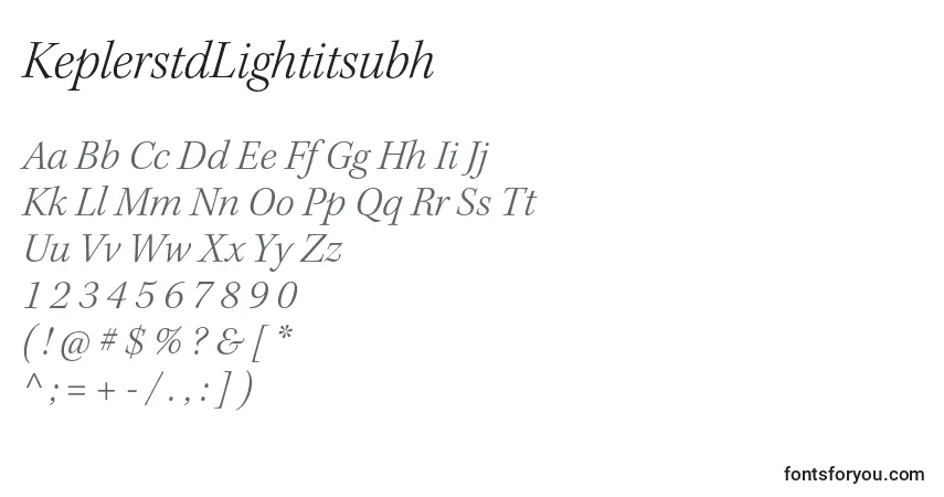 Fuente KeplerstdLightitsubh - alfabeto, números, caracteres especiales