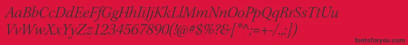KeplerstdLightitsubh Font – Black Fonts on Red Background