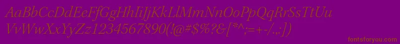 Fonte KeplerstdLightitsubh – fontes marrons em um fundo roxo